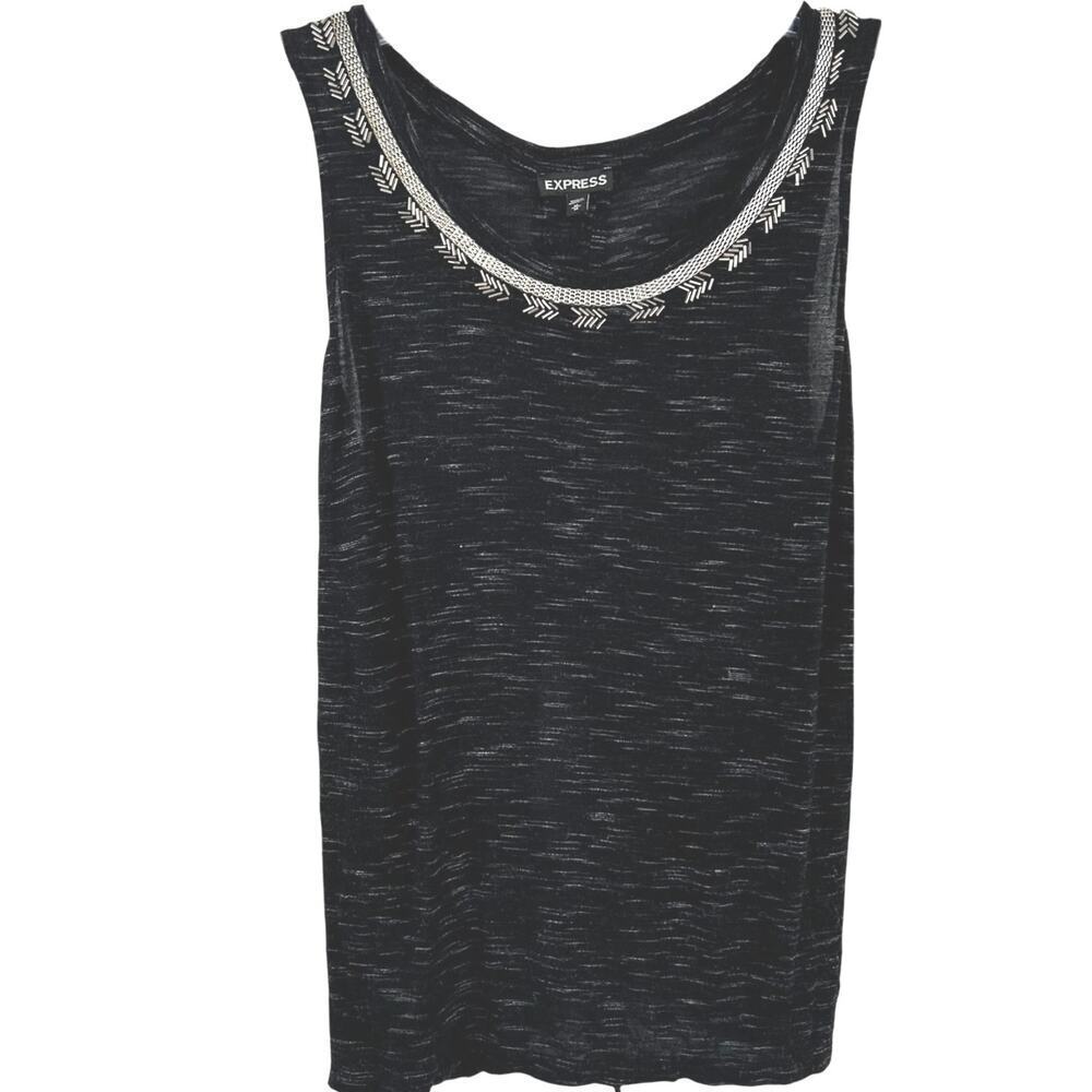 Express Beaded Sleeveless Tank Boho Western Medium